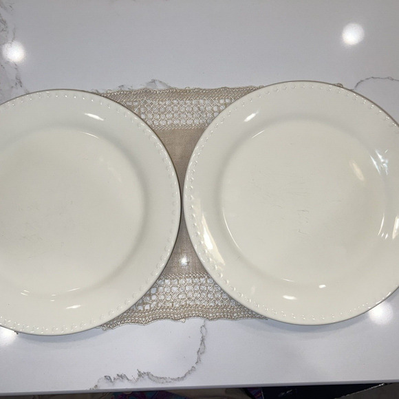 Gail Pittman Southern Living Hospitality 11 1/4" Cream Colored (2) Dinner Plates - Picture 8 of 9